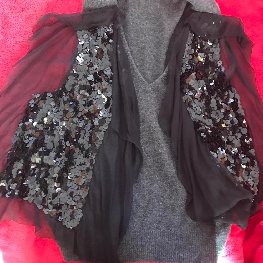 Vintage Vera Wang ready to-wear merino wool sweater vest, silk & sequin …